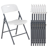 Sweetcrispy Heavy-Duty Plastic Foldable Chair - Ergonomic Back, 330 Lbs Weight Capacity, Stackable, Portable Indoor & Patio Furniture, Plastic Folding Chairs, Chairs by Cosmic Inventory
