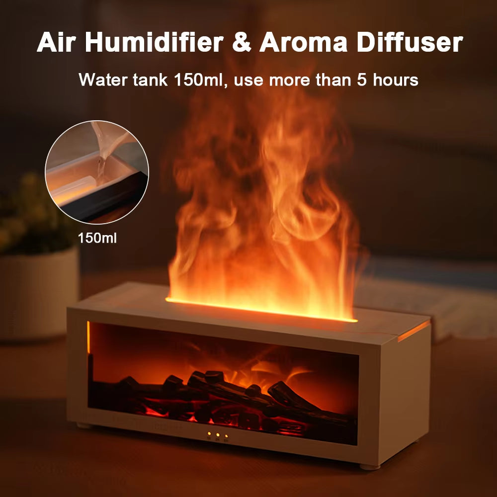 Air Humidifier Essential Oil Diffuser Flame Aroma Humidifier Home Room Fragrance Diffuser with Night Light Aromatherapy Diffuser by Cosmic Inventory