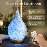 280Ml Essential Oil Diffuser Glass Color Changing Aroma Air Diffusers Aromatherapy Ultrasonic Cool Mist Humidifier with Remote Control 7 Running Hours Waterless Auto-Off (Light Blue) by Cosmic Inventory