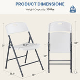 Sweetcrispy Heavy-Duty Plastic Foldable Chair - Ergonomic Back, 330 Lbs Weight Capacity, Stackable, Portable Indoor & Patio Furniture, Plastic Folding Chairs, Chairs by Cosmic Inventory