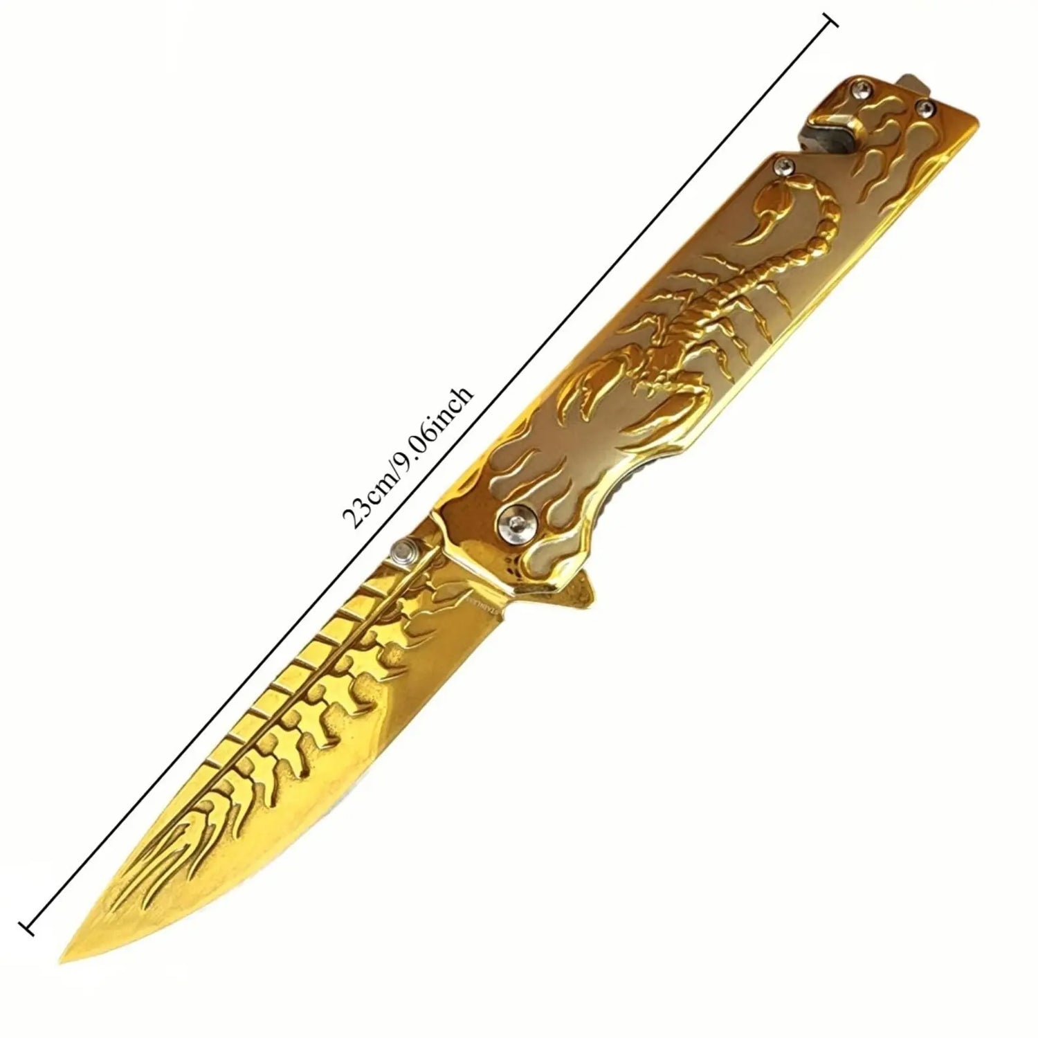 3D Scorpion Embossed Manual Outdoor Folding Knife, Suitable for Outdoor Camping and Hiking, Durable Men&