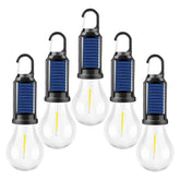 Solar LED Camping Lights with Hook – Type-C Rechargeable, IPX4 Waterproof, 3 Lighting Modes (High/Low/Strobe), 18650 Lithium Battery, Solar-Powered, Sleek Design– Portable, Durable Tent Lights for Hiking,Backpacking,Adventures,Hurricane Emergency Lighting by Cosmic Inventory