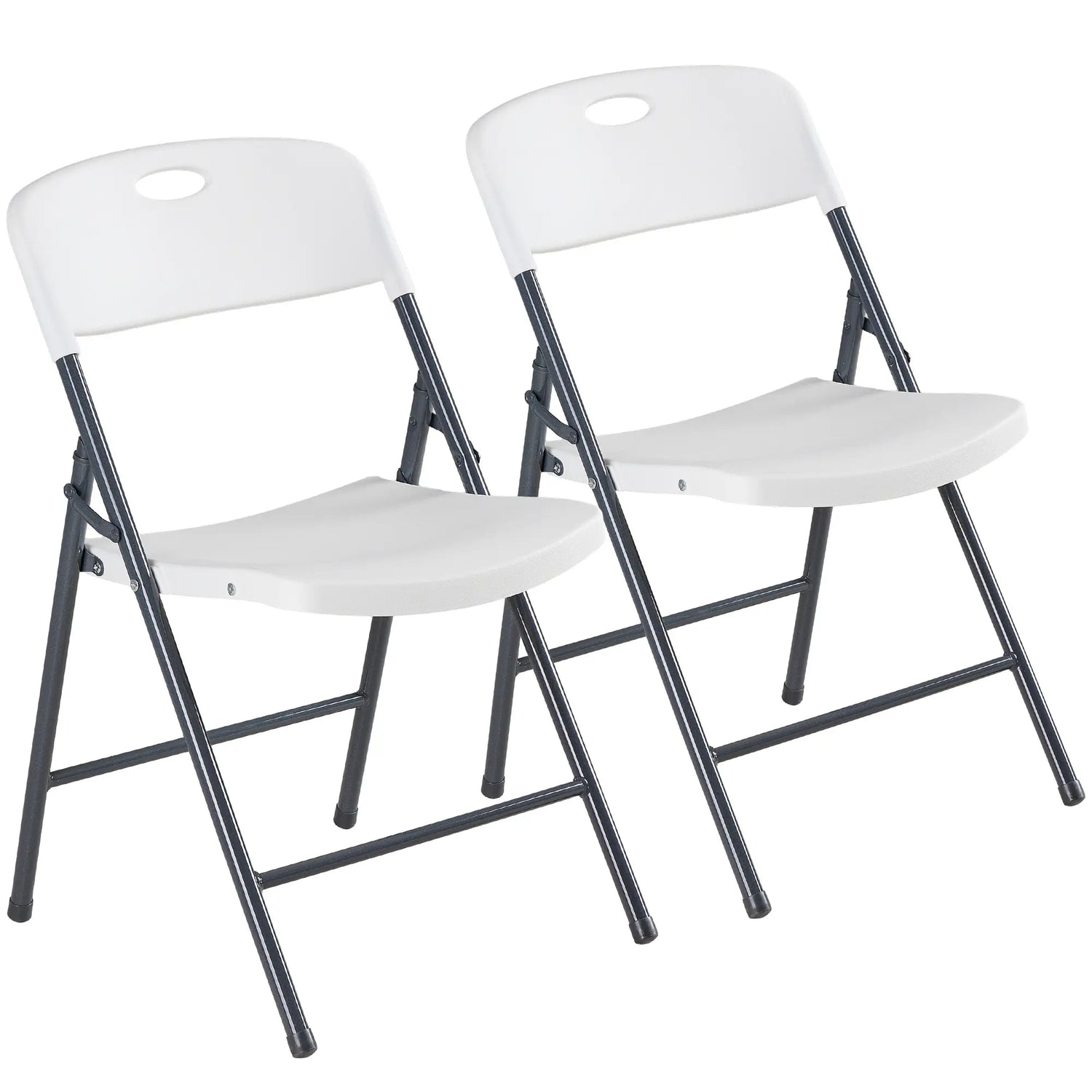 Sweetcrispy Heavy-Duty Plastic Foldable Chair - Ergonomic Back, 330 Lbs Weight Capacity, Stackable, Portable Indoor & Patio Furniture, Plastic Folding Chairs, Chairs by Cosmic Inventory