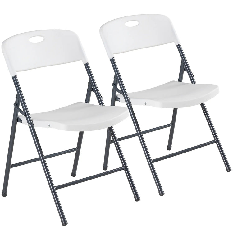 Sweetcrispy Heavy-Duty Plastic Foldable Chair - Ergonomic Back, 330 Lbs Weight Capacity, Stackable, Portable Indoor & Patio Furniture, Plastic Folding Chairs, Chairs by Cosmic Inventory