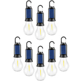 Solar LED Camping Lights with Hook – Type-C Rechargeable, IPX4 Waterproof, 3 Lighting Modes (High/Low/Strobe), 18650 Lithium Battery, Solar-Powered, Sleek Design– Portable, Durable Tent Lights for Hiking,Backpacking,Adventures,Hurricane Emergency Lighting by Cosmic Inventory