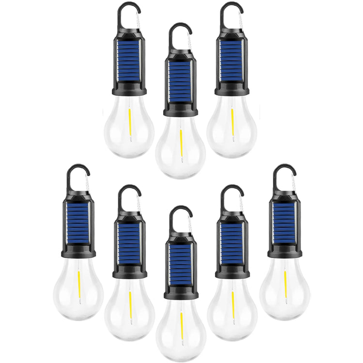 Solar LED Camping Lights with Hook – Type-C Rechargeable, IPX4 Waterproof, 3 Lighting Modes (High/Low/Strobe), 18650 Lithium Battery, Solar-Powered, Sleek Design– Portable, Durable Tent Lights for Hiking,Backpacking,Adventures,Hurricane Emergency Lighting by Cosmic Inventory