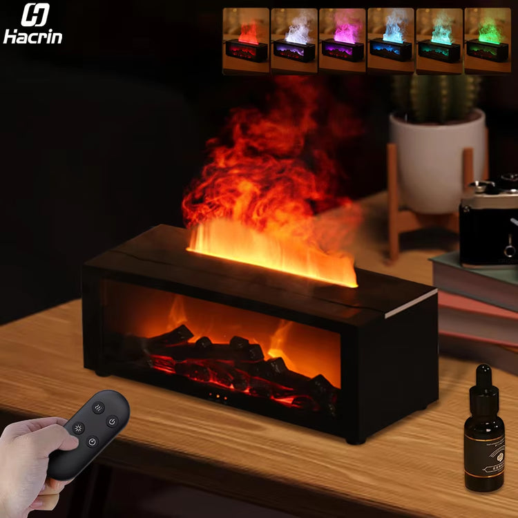 Air Humidifier Essential Oil Diffuser Flame Aroma Humidifier Home Room Fragrance Diffuser with Night Light Aromatherapy Diffuser by Cosmic Inventory