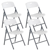 Sweetcrispy Heavy-Duty Plastic Foldable Chair - Ergonomic Back, 330 Lbs Weight Capacity, Stackable, Portable Indoor & Patio Furniture, Plastic Folding Chairs, Chairs by Cosmic Inventory