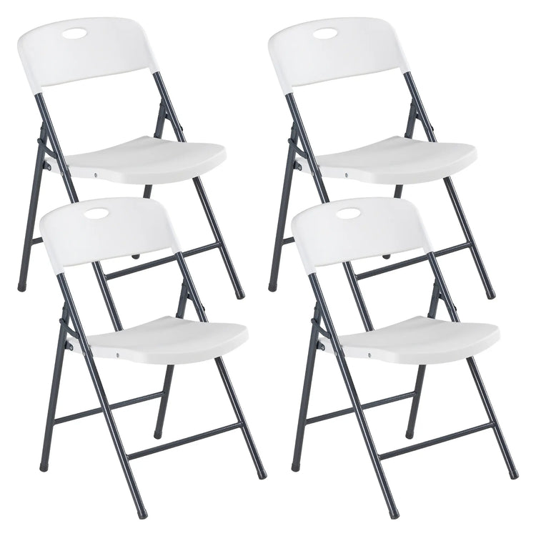 Sweetcrispy Heavy-Duty Plastic Foldable Chair - Ergonomic Back, 330 Lbs Weight Capacity, Stackable, Portable Indoor & Patio Furniture, Plastic Folding Chairs, Chairs by Cosmic Inventory