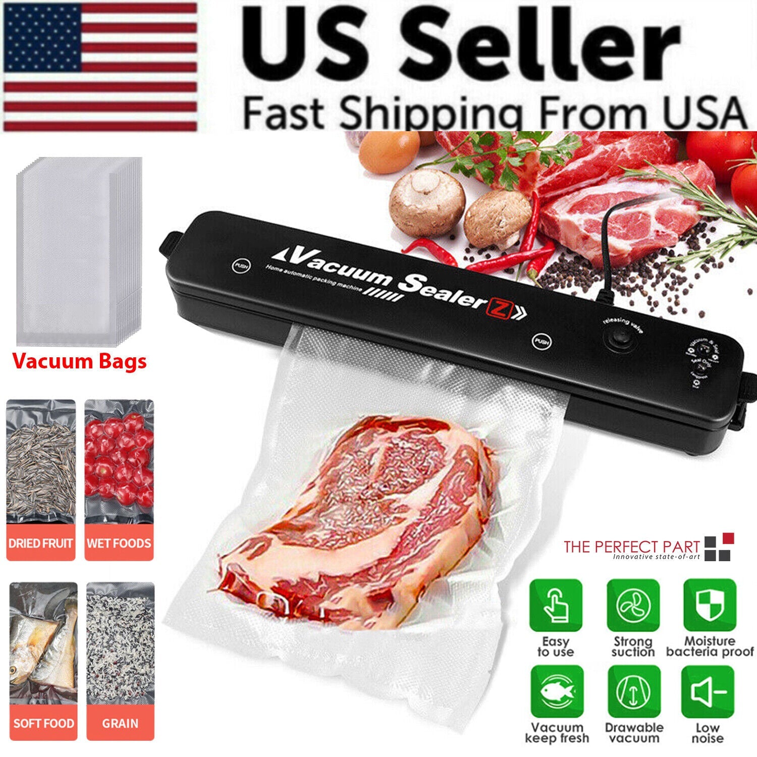 Vacuum Sealer Machine Food Preservation Storage Saver Automatic by Puce Gaia Food Storage