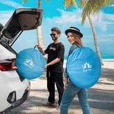 Night Cat UPF 50+ Pop-Up Beach Tent for 2-4 Persons - Easy Setup, Outdoor Camping Tent, UV Resistant Canopy, Windproof, Portable Sunshade Shelter (285X200X115Cm) with Mesh Panels, Storage Pockets - Camping Gear for Family Beach Outings, Picnics by Cosmic Inventory