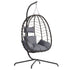【Summergarden】Indoor and Outdoor Universal Hanging Basket Chair with Stand(82*35.5*), Hand-Woven PE Rattan Swing Chair with Fallfreshness Cushion, Adjustable Chain Length, Suitable for Bedroom, Balcony, Garden by Cosmic Inventory