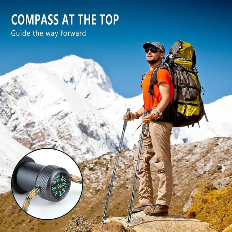 Outdoorsmen Gift Trekking Walking Lightweight Adjustable Trekking Pole Mountain Climb 7-In-1 Trekking Pole Your Ultimate Outdoor Survival Companion – Compass & More for Hiking & Multi-Functional Hiking Stick by Cosmic Inventory