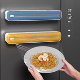 2 in 1 Food Film Dispenser Wrap Dispenser with Cutter Storage Box Aluminum Foil Stretch Film Cutter Wall Shelf Kitchen Organizer by Cosmic Inventory
