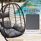【Summergarden】Indoor and Outdoor Universal Hanging Basket Chair with Stand(82*35.5*), Hand-Woven PE Rattan Swing Chair with Fallfreshness Cushion, Adjustable Chain Length, Suitable for Bedroom, Balcony, Garden by Cosmic Inventory