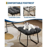 Oversized Outdoor Papasan Egg Rocking Chair with Ottoman – 5" Thick Cushion – Heavy Duty Steel Frame & Uv-Resistant Wicker – 350 Lbs Capacity – Modern Patio Lounge Chair for Balcony, Garden, Living Room by Cosmic Inventory