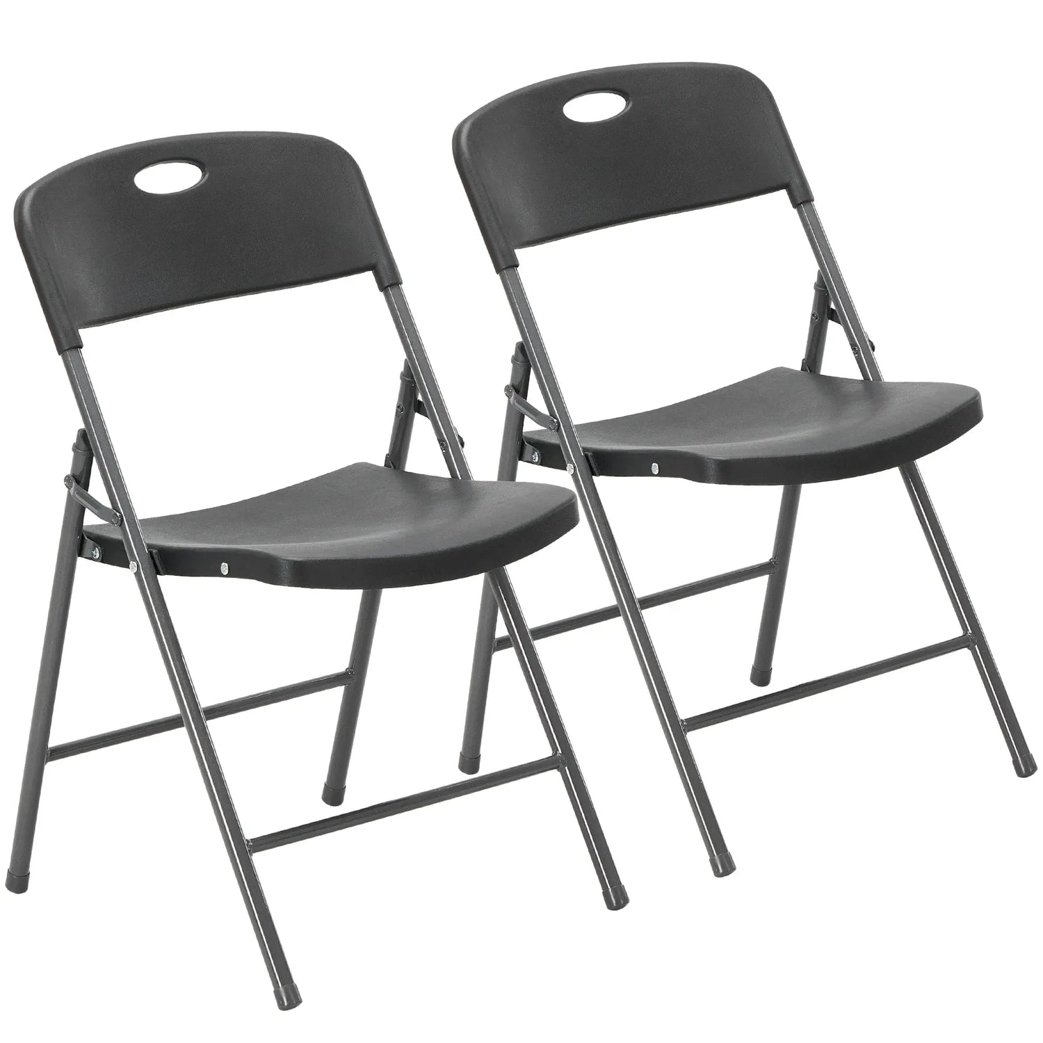 Sweetcrispy Heavy-Duty Plastic Foldable Chair - Ergonomic Back, 330 Lbs Weight Capacity, Stackable, Portable Indoor & Patio Furniture, Plastic Folding Chairs, Chairs by Cosmic Inventory
