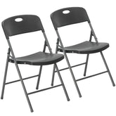 Sweetcrispy Heavy-Duty Plastic Foldable Chair - Ergonomic Back, 330 Lbs Weight Capacity, Stackable, Portable Indoor & Patio Furniture, Plastic Folding Chairs, Chairs by Cosmic Inventory