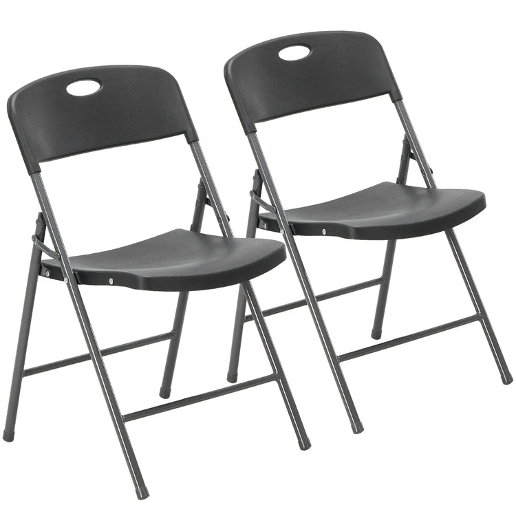 Sweetcrispy Heavy-Duty Plastic Foldable Chair - Ergonomic Back, 330 Lbs Weight Capacity, Stackable, Portable Indoor & Patio Furniture, Plastic Folding Chairs, Chairs by Cosmic Inventory