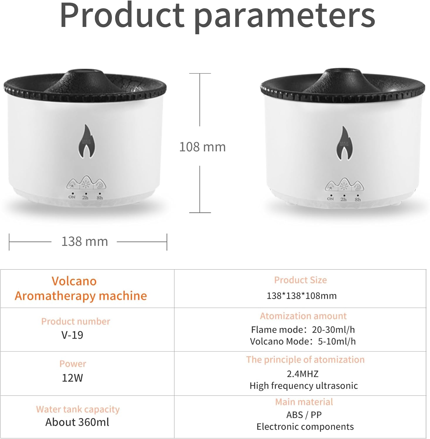 Aroma Essential Oil Diffuser 360 Ml,Volcano and Flame Diffuser/Humidifier,Give1.76 Oz Hotel Collection Essential Oils,Blue/Red Light Selection,Diffusers for Home,Large Room(Black Cracks) by Cosmic Inventory