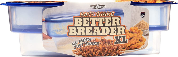 XL Original Better Breader Bowl 16" Mess-Free Breading Station for Chicken, Fish, Wings & Vegetables – Shake & Coat Batter Tray W Lid for Air Fryer Prep, Fish Fry, Tenders & Easy Cleanup by Cosmic Inventory
