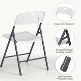 Sweetcrispy Heavy-Duty Plastic Foldable Chair - Ergonomic Back, 330 Lbs Weight Capacity, Stackable, Portable Indoor & Patio Furniture, Plastic Folding Chairs, Chairs by Cosmic Inventory