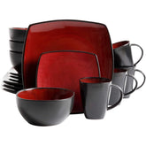Soho Lounge Square 16-Piece Dinnerware Set - Red by Cosmic Inventory