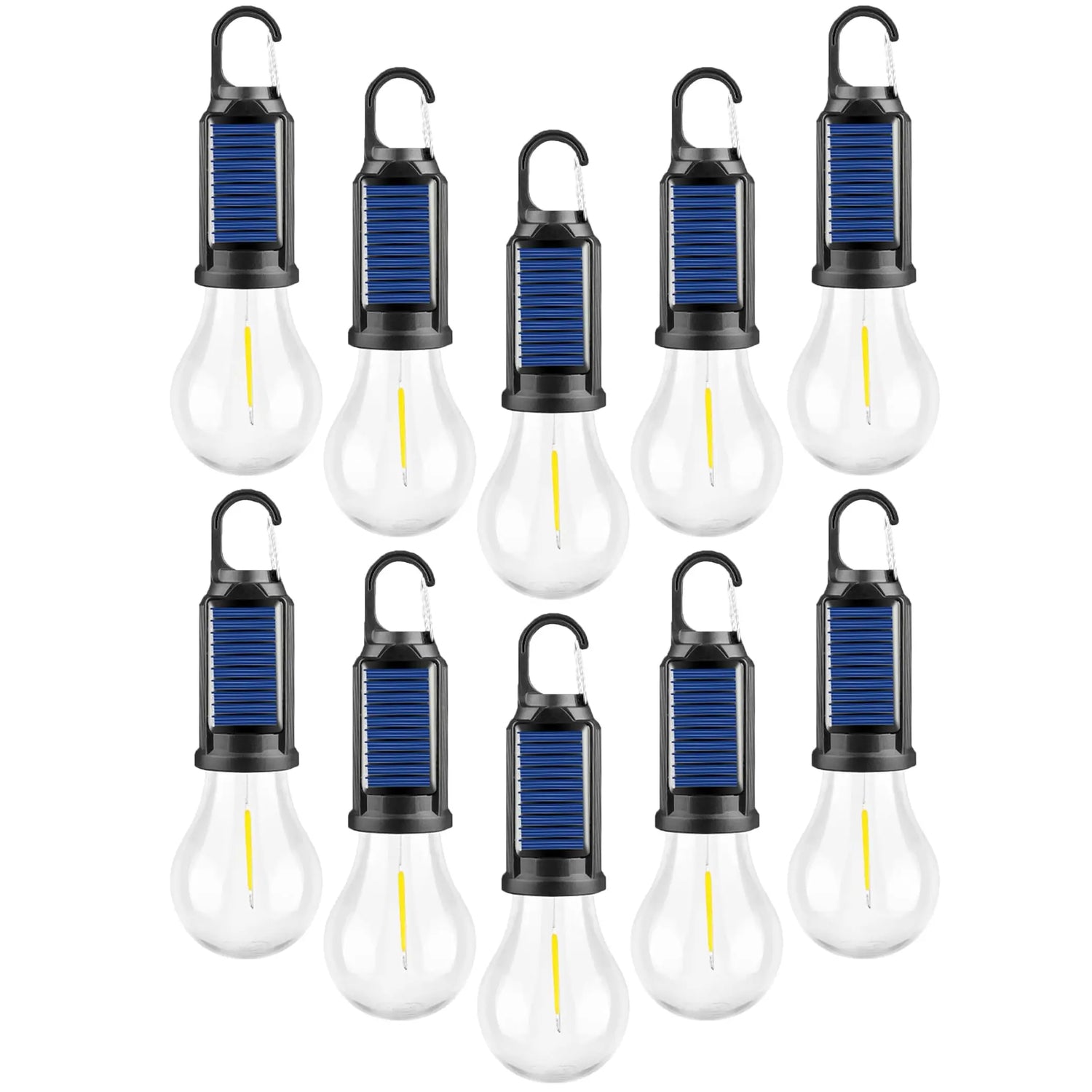 Solar LED Camping Lights with Hook – Type-C Rechargeable, IPX4 Waterproof, 3 Lighting Modes (High/Low/Strobe), 18650 Lithium Battery, Solar-Powered, Sleek Design– Portable, Durable Tent Lights for Hiking,Backpacking,Adventures,Hurricane Emergency Lighting by Cosmic Inventory