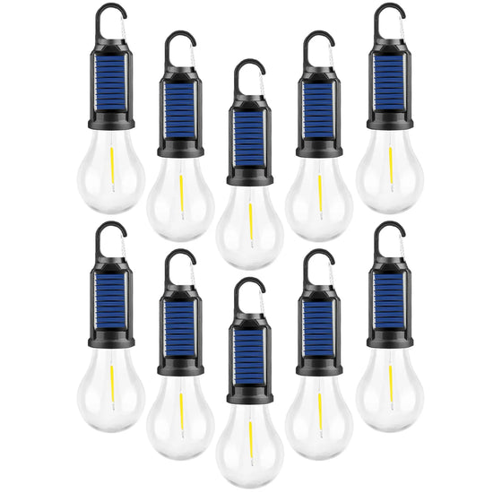 Solar LED Camping Lights with Hook – Type-C Rechargeable, IPX4 Waterproof, 3 Lighting Modes (High/Low/Strobe), 18650 Lithium Battery, Solar-Powered, Sleek Design– Portable, Durable Tent Lights for Hiking,Backpacking,Adventures,Hurricane Emergency Lighting by Cosmic Inventory