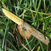 3D Scorpion Embossed Manual Outdoor Folding Knife, Suitable for Outdoor Camping and Hiking, Durable Men&