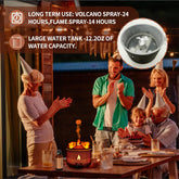 Aroma Essential Oil Diffuser 360 Ml,Volcano and Flame Diffuser/Humidifier,Give1.76 Oz Hotel Collection Essential Oils,Blue/Red Light Selection,Diffusers for Home,Large Room(Black Cracks) by Cosmic Inventory