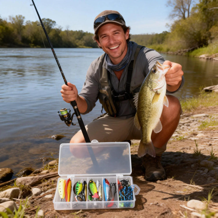 Full Range Hard Bait Lure Set, Fishing Tackle Kit, Includes Multi-Section Minnow, Swinging Fat Boy, Pencil, Wave Climber and Topwater Lures, Artificial Fishing Lures 