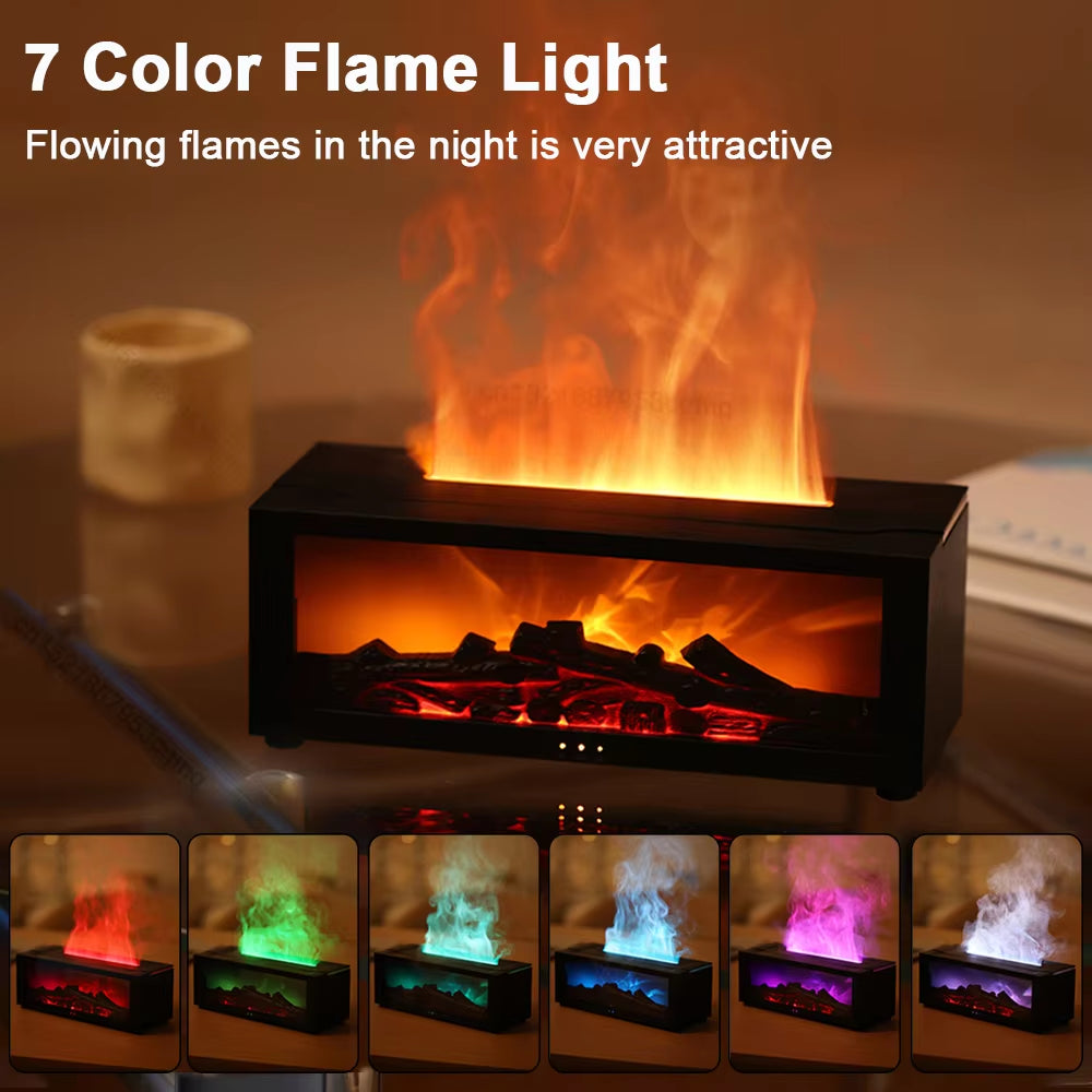 Air Humidifier Essential Oil Diffuser Flame Aroma Humidifier Home Room Fragrance Diffuser with Night Light Aromatherapy Diffuser by Cosmic Inventory