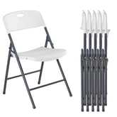 Sweetcrispy Heavy-Duty Plastic Foldable Chair - Ergonomic Back, 330 Lbs Weight Capacity, Stackable, Portable Indoor & Patio Furniture, Plastic Folding Chairs, Chairs by Cosmic Inventory