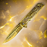 3D Scorpion Embossed Manual Outdoor Folding Knife, Suitable for Outdoor Camping and Hiking, Durable Men&