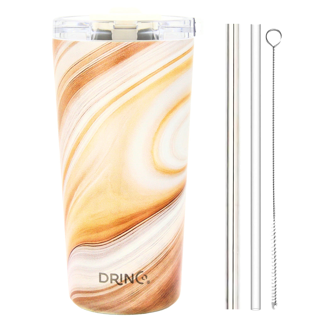 DRINCO® Seattle 20oz Insulated Tumbler Leakproof w/straw-Wood Swirl by Orchid Lavender Tumblers