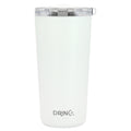 DRINCO® 20oz Insulated Tumbler Spill Proof Lid 2 Straws(Arctic White) by Orchid Lavender Tumblers