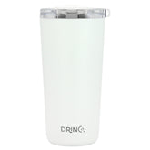 DRINCO® 20oz Insulated Tumbler Spill Proof Lid 2 Straws(Arctic White) by Orchid Lavender Tumblers