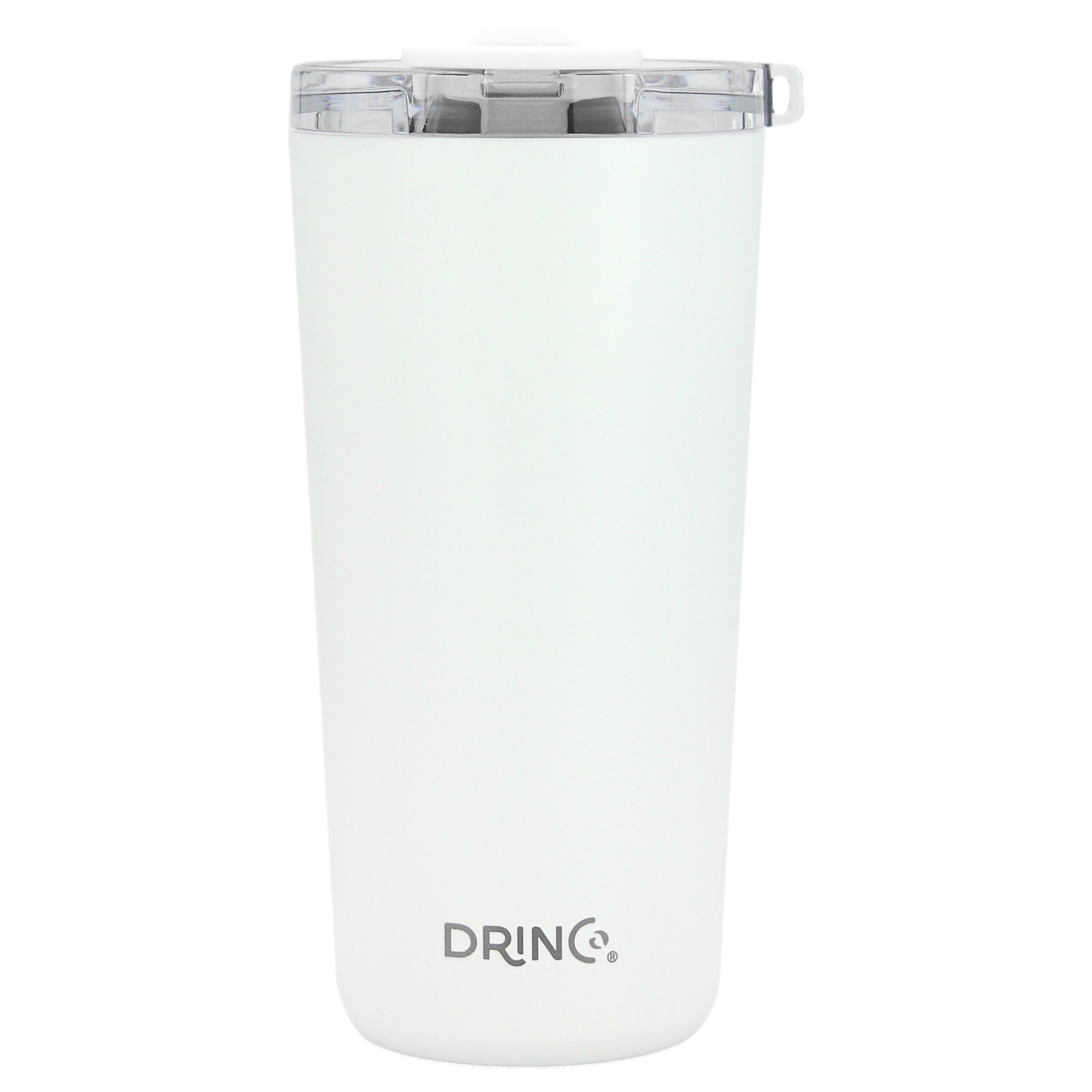 DRINCO® 20oz Insulated Tumbler Spill Proof Lid 2 Straws(Arctic White) by Orchid Lavender Tumblers