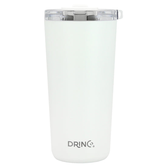 DRINCO® 20oz Insulated Tumbler Spill Proof Lid 2 Straws(Arctic White) by Orchid Lavender Tumblers