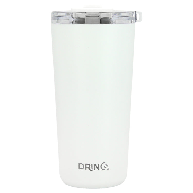 DRINCO® 20oz Insulated Tumbler Spill Proof Lid 2 Straws(Arctic White) by Orchid Lavender Tumblers