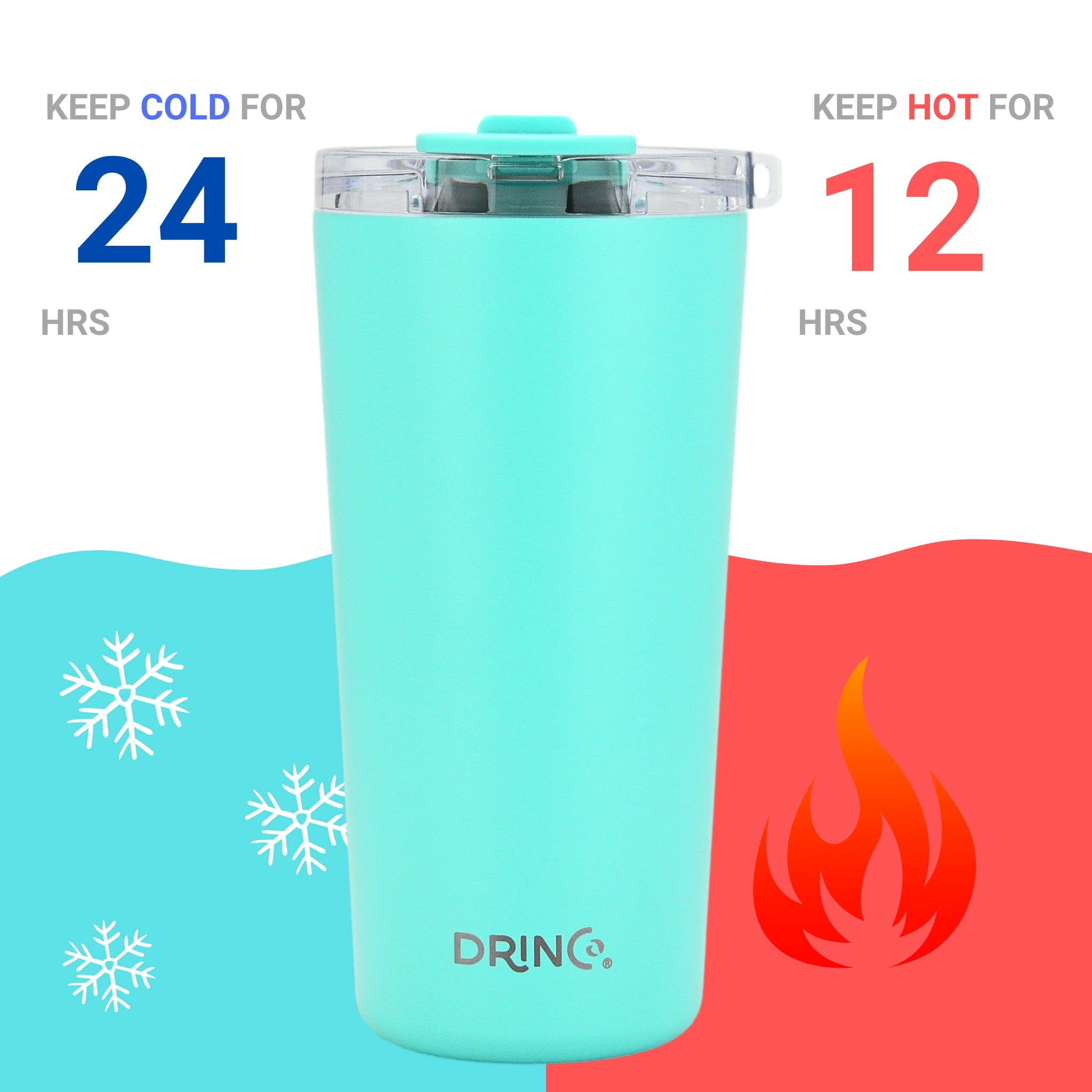 DRINCO® Seattle 20oz Insulated Tumbler Spill Proof Lid w/straw-Teal by Orchid Lavender Tumblers