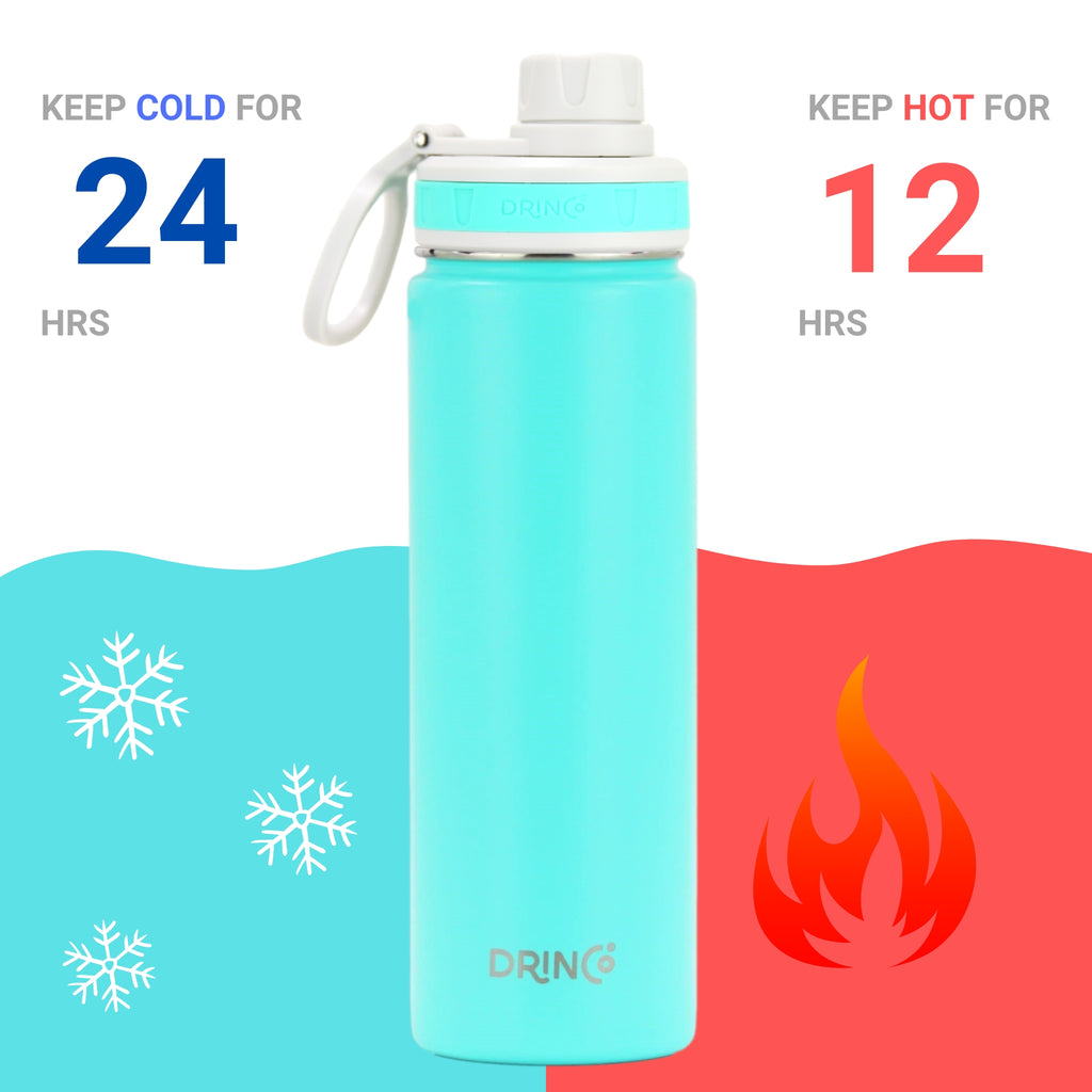DRINCO® 22oz Stainless Steel Sport Water Bottle - Teal by Orchid Lavender Water Bottles