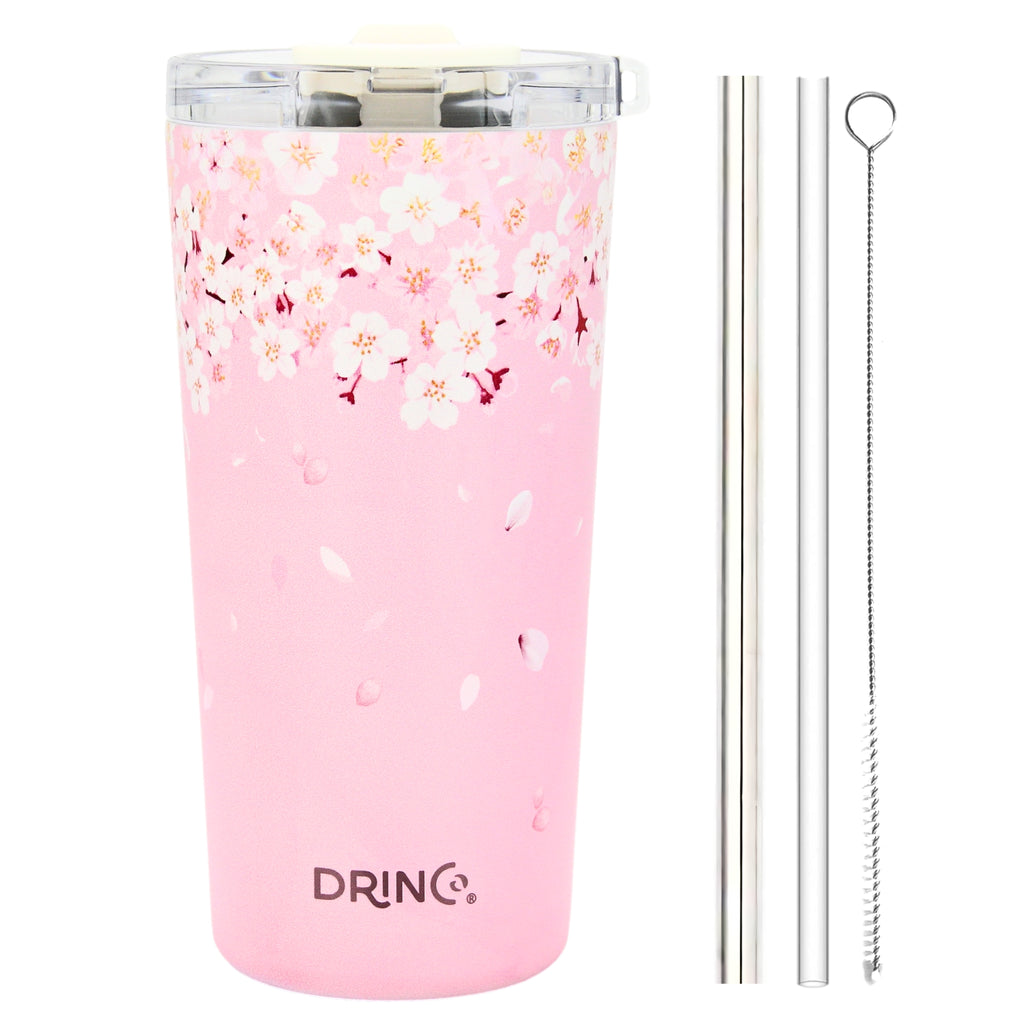 DRINCO® Seattle 20oz Insulated Tumbler Spill Proof Lid w/straw-Sakura by Orchid Lavender Tumblers
