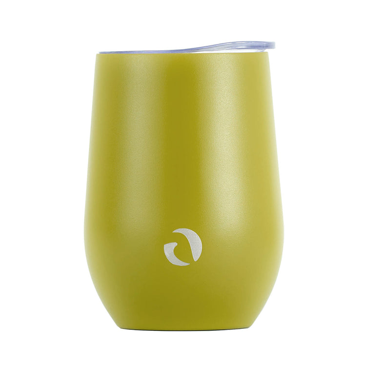 DRINCO® 12oz Insulated Wine Tumbler Glass (Martini Green) by Orchid Lavender Tumblers