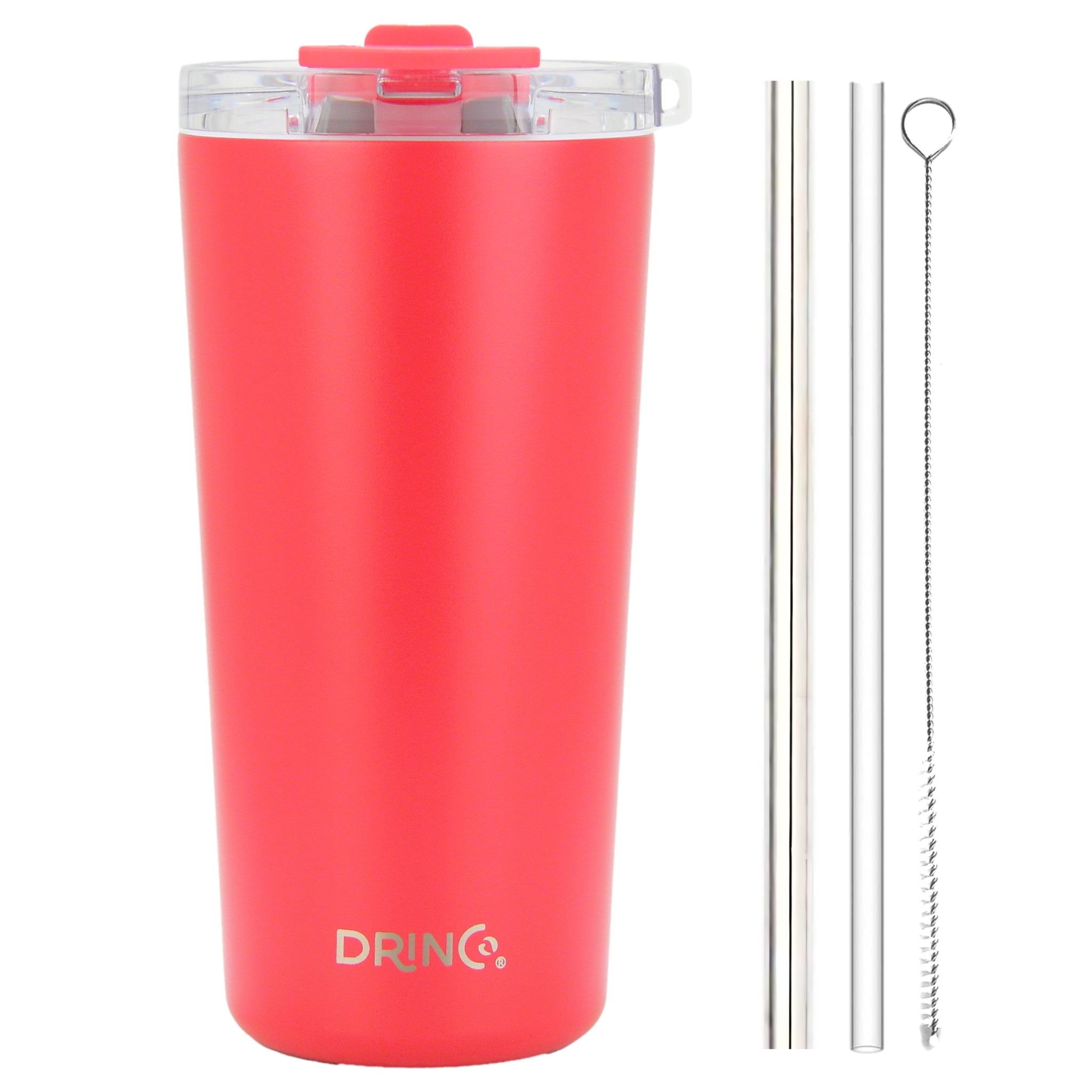 DRINCO® Seattle 20oz Insulated Tumbler Spill Proof Lid w/straw-Red by Orchid Lavender Tumblers
