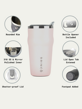 DRINCO 20oz Insulated Tumbler Beer Mug-Bottle Opener THOR-(Pale Pink) by Orchid Lavender Tumblers