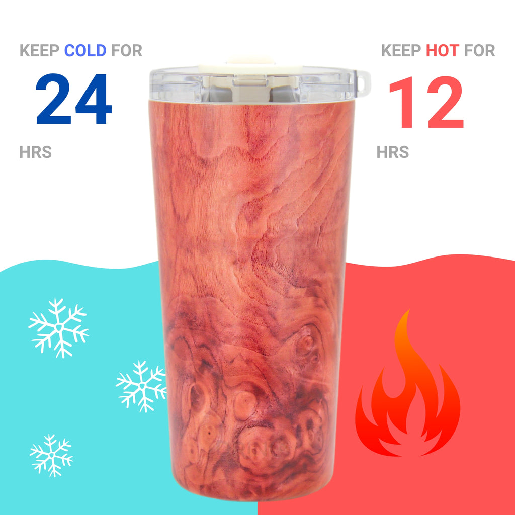 DRINCO® Seattle 20oz Insulated Tumbler Leakproof w/straw-Walnut by Orchid Lavender Tumblers