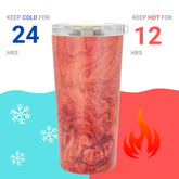 DRINCO® Seattle 20oz Insulated Tumbler Leakproof w/straw-Walnut by Orchid Lavender Tumblers