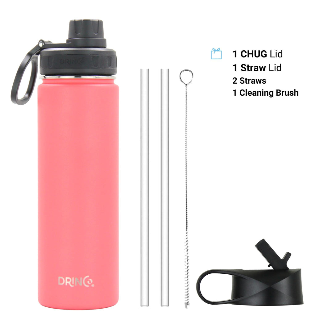 DRINCO® 22oz Stainless Steel Sport Water Bottle - Coral Paradise by Orchid Lavender Water Bottles